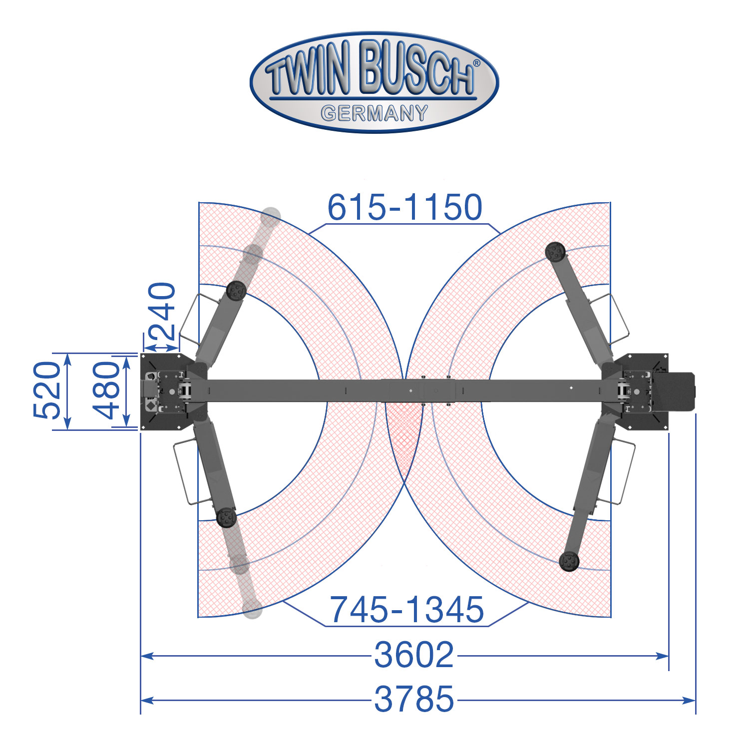 TW242CEB4.3-400-G: 2-koloms hefbrug - zonder bodemplaat - Comfort-Line - Grey-Line – Bild 10