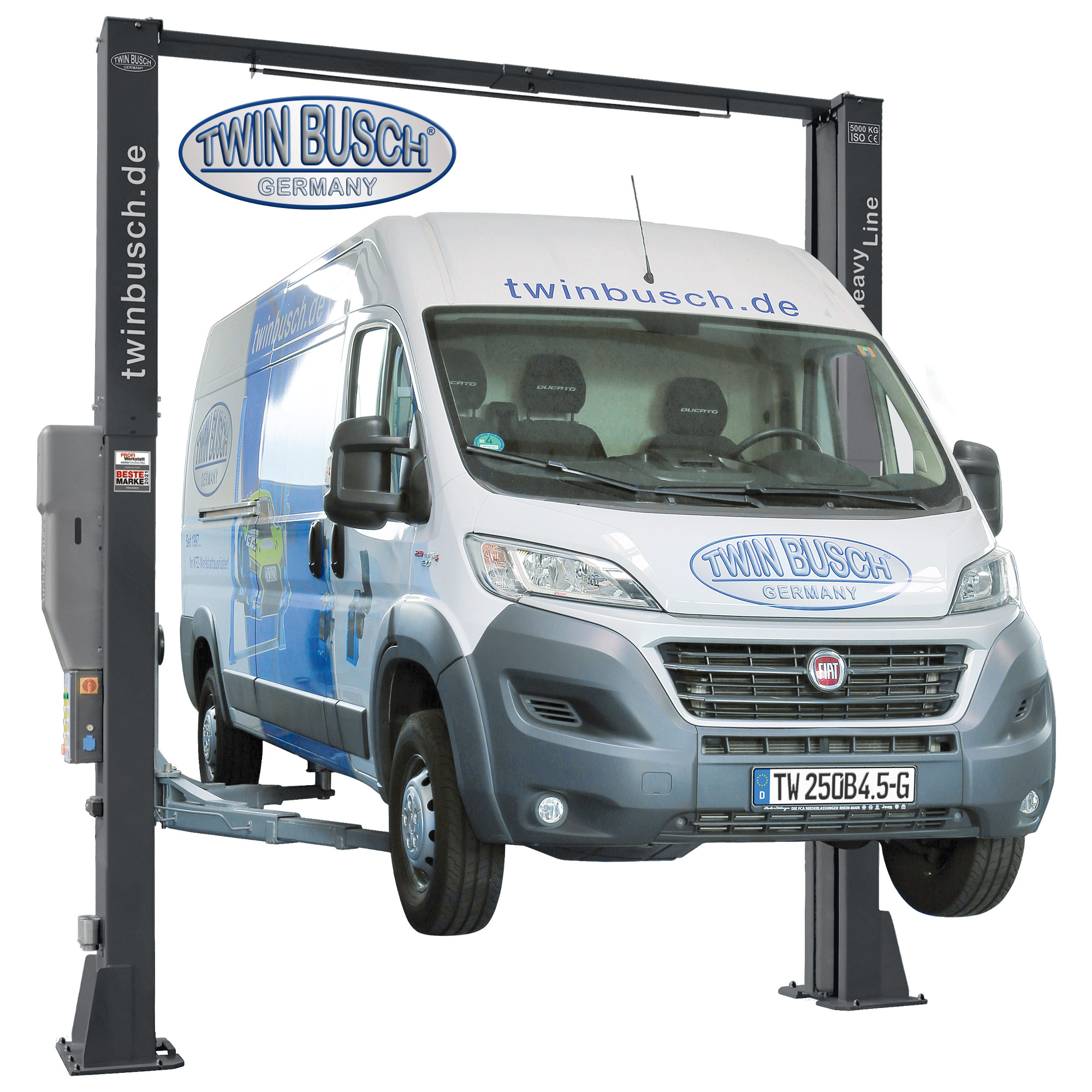 TW250B4.5-400-G: 2-koloms hefbrug Heavy-Line | zonder bodemplaat 5.0 T - Grey-Line