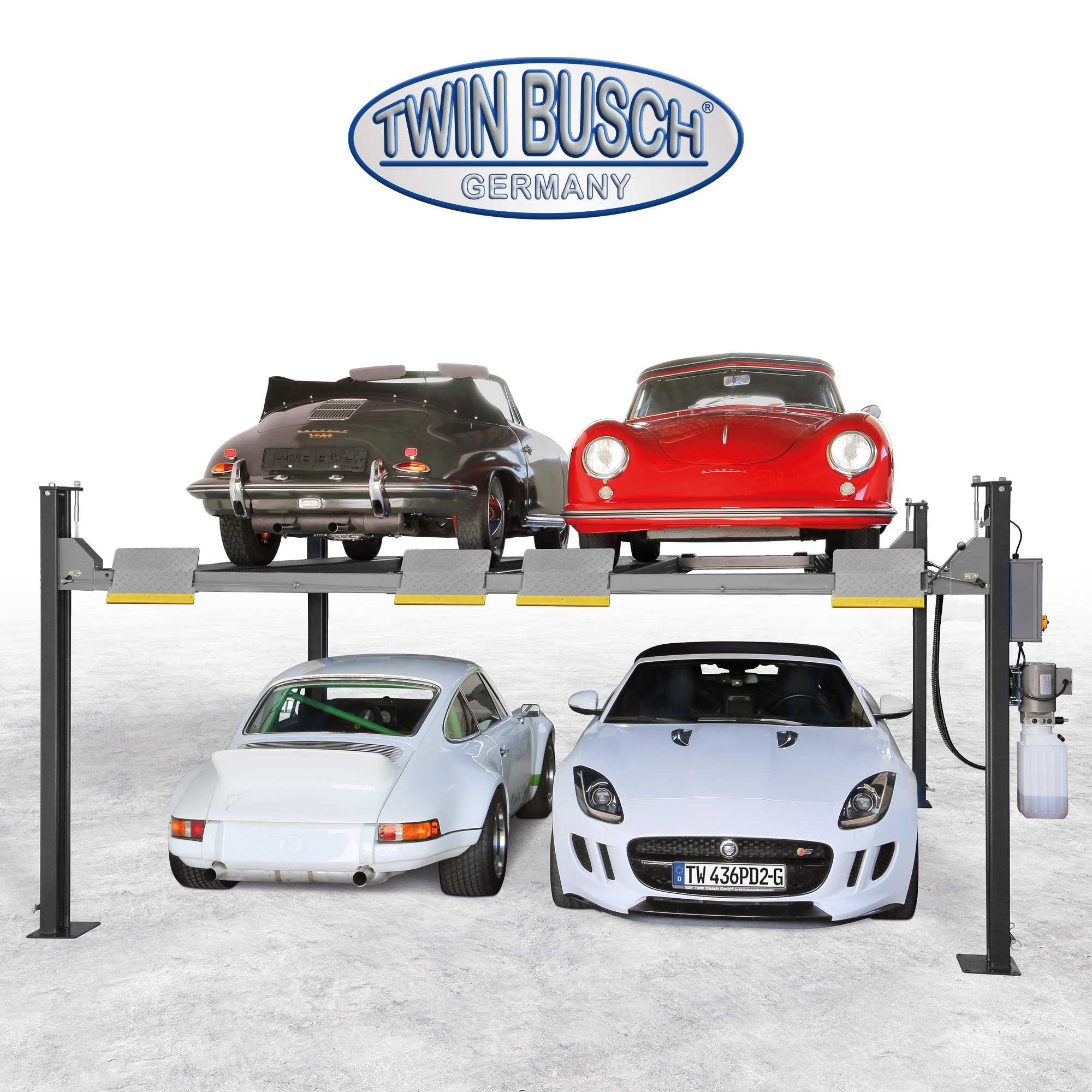 TW436PD2-230-G: 4-koloms hefbrug Dubbel parkeren – 3,6 T - GREY-Line