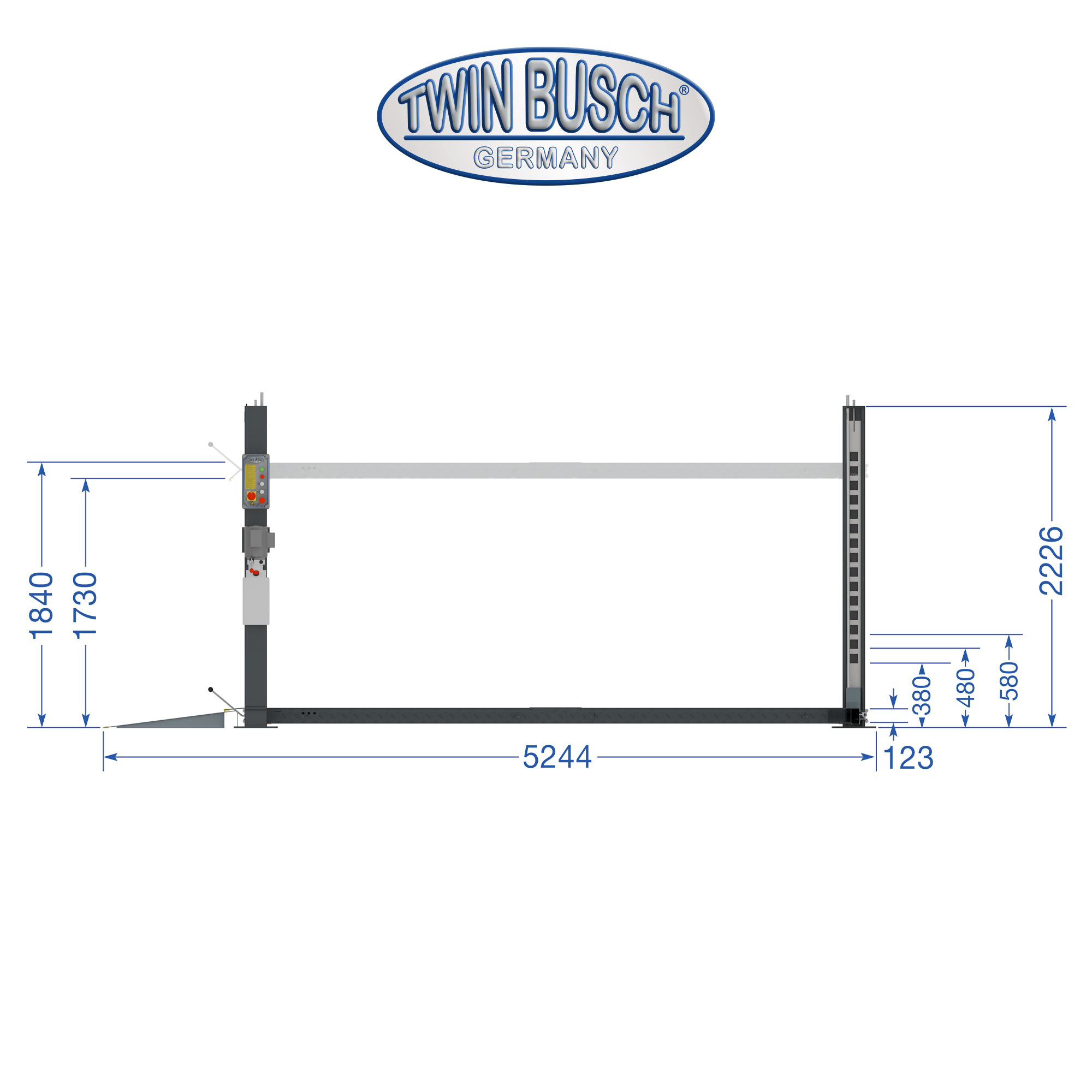 TW436PD2-230-G: 4-koloms hefbrug Dubbel parkeren – 3,6 T - GREY-Line – Bild 15