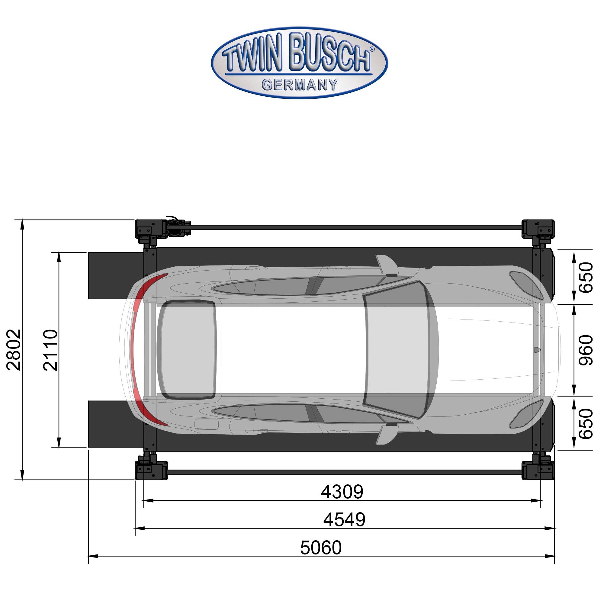 TW445P-H3-400-G: parkeerhefbrug triplex (3 personenauto’s) - GREY-Line – Bild 13