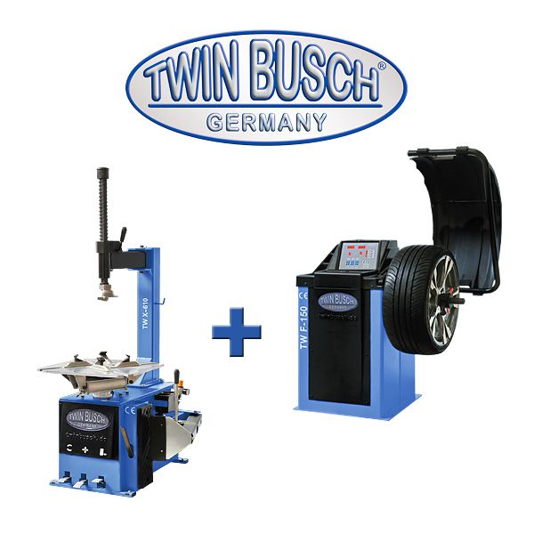 Werkplaatsset Twin Busch TWX-610 + TWF-150 – Bandenwisselaar + Wielbalanceermachine