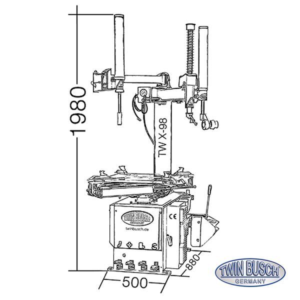 Werkplaatsset Twin Busch TWX-98 + TWF-23 – Bandenwisselaar Runflat + balanceermachine automatisch – Bild 9